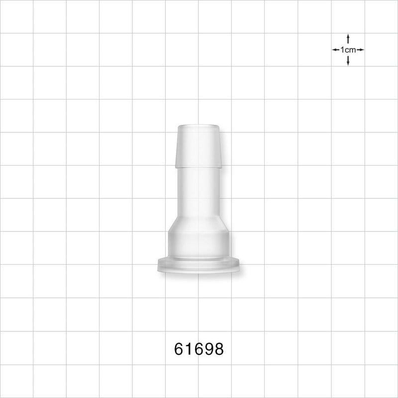 Sanitary Flange, Barbed, Natural - 0.5 inch/0.75 inch Mini, Fits 1/2 inch ID Tubing (0.5 inch, 12.7 mm) - 61698
