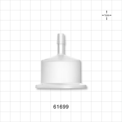 Sanitary Flange, Barbed, Natural - 1 inch/1.5 inch Standard; Fits 1/4 inch ID Tubing (0.25 inch, 6.35 mm) - 61699