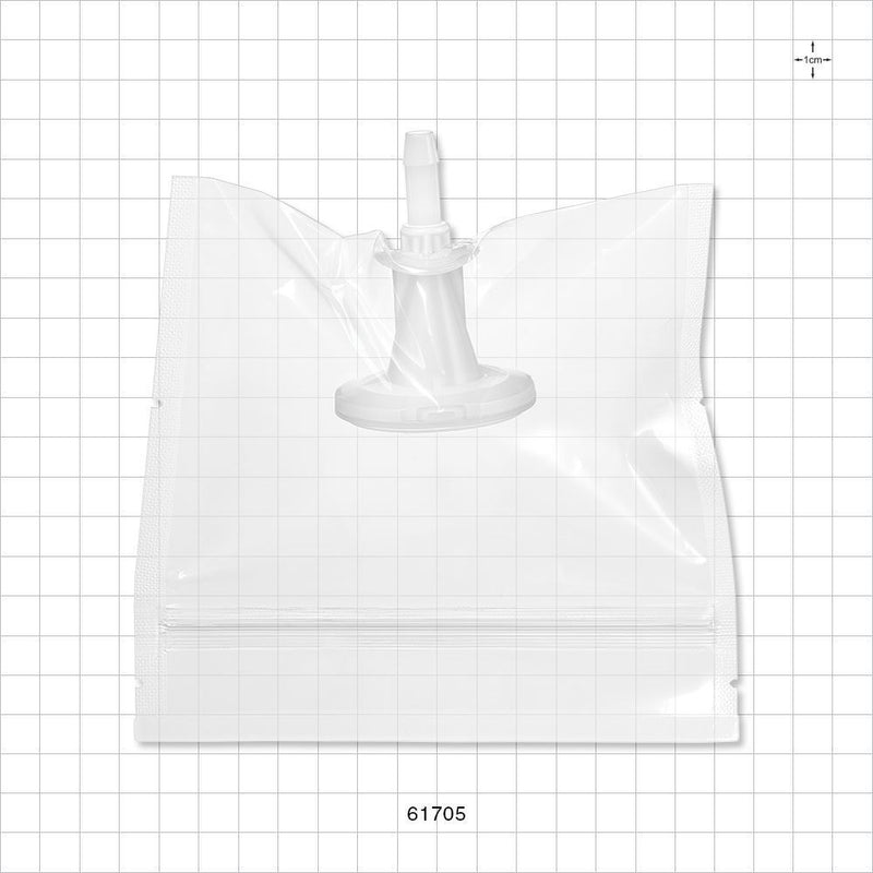 Sanitary Flange, Barbed, Natural, Pre-Attached Gasket, in Sealed Pouch - 1 inch/1.5 inch Standard; Fits 1/4 inch ID Tubing (0.25 inch, 6.35 mm); 5 inch x 5 inch Pouch - 61705