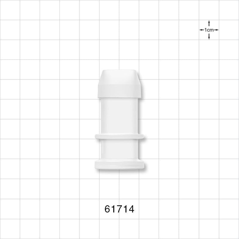 Sanitary Flange, Barbed, Natural - 0.5 inch/0.75 inch Mini; Fits 5/8 inch ID Tubing (0.625 inch, 15.88 mm) - 61714