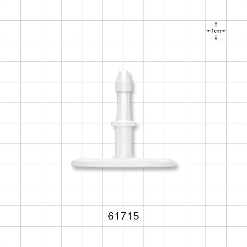 Sanitary Flange, Barbed, Natural - 1 inch/1.5 inch Standard; Fits 1/8 inch ID Tubing (0.125 inch, 3.18 mm) - 61715