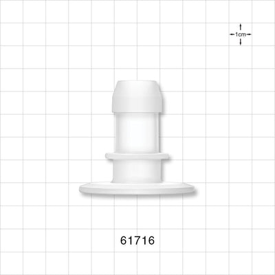 Sanitary Flange, Barbed, Natural - 1 inch/1.5 inch Standard; Fits 5/8 inch ID Tubing (0.625 inch, 15.88 mm) - 61716