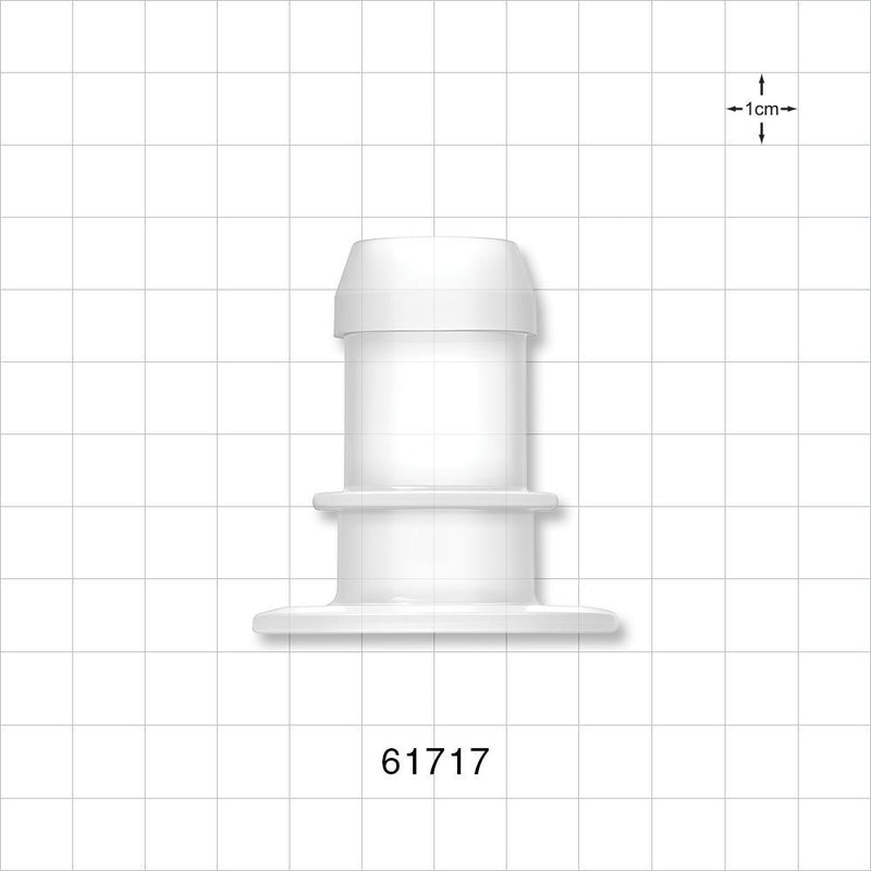 Sanitary Flange, Barbed, Natural - 1 inch/1.5 inch Standard; Fits 7/8 inch ID Tubing (0.875 inch, 22.23 mm) - 61717