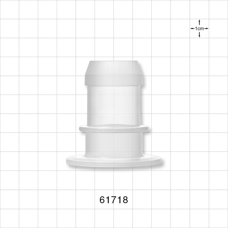 Sanitary Flange, Barbed, Natural - 1 inch/1.5 inch Standard; Fits 1 inch ID Tubing (25.4 mm) - 61718