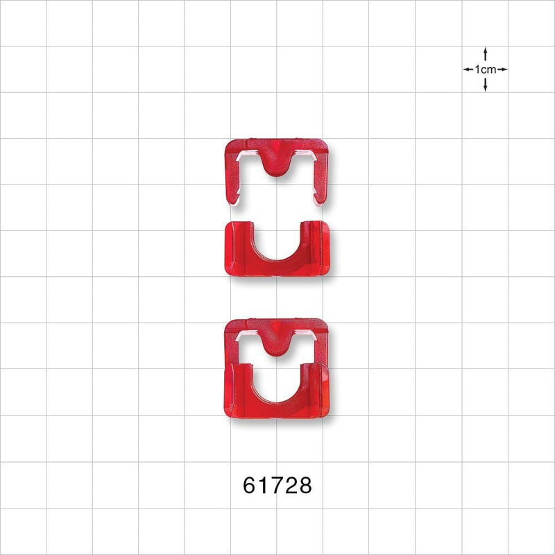Clipster Aseptic Disconnector, Red, 10 Disconnectors/Box (2 Bags of 20) - Size S; Fits 1/4 inch ID x 7/16 inch OD Tubing - 61728