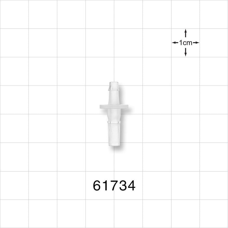 Male Luer Lock, Barbed, Natural - Fits 1/8 inch ID Tubing (0.125 inch, 3.18 mm) - 61734