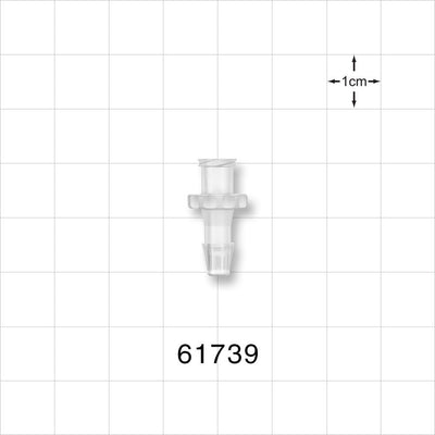 Female Luer Lock, Barbed, Natural - Fits 5/32 inch ID Tubing (0.156 inch, 3.97 mm) - 61739
