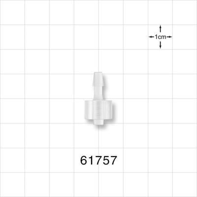 Male Luer Lock, Barbed Natural - Fits 1/8 inch ID Tubing (0.125 inch, 3.18 mm) - 61757