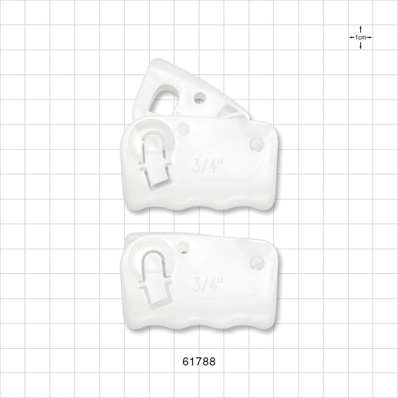 Pure-Fit TC Clamp, Natural - Fits 3/8 inch to 3/4 inch OD Tubing (0.375 inch - 0.75 inch, 9.53 mm - 19.1 mm); Minimum Wall Section 0.06 inch (1.52 mm) - 61788