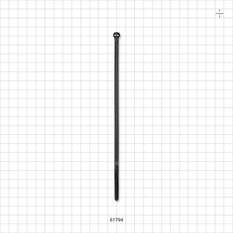 General Purpose TY-Rap Non-Reopening Cable Tie, Black - 7.31 inch (185.67 mm); 222N (50 lbs) Breaking Strength - 61794