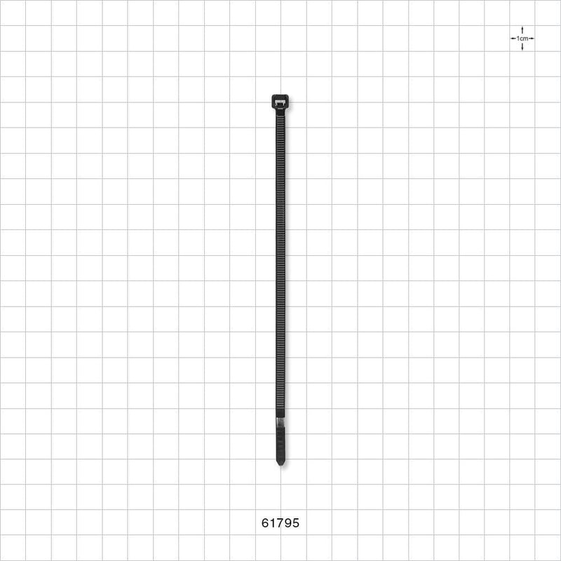 General Purpose Pan-Ty Non-Reopening Cable Tie, PLT Series, Black - 5.6 inch (142 mm); 111N (25lbs) Breaking Strength - 61795