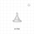 Sanitary Flange, Barbed, Natural - 0.5 inch/0.75 inch Mini, Fits 1/8 inch ID Tubing (0.125 inch, 3.18 mm) - 61799