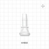 Sanitary Flange, Barbed, Natural, Pre-Attached Gasket - 0.5 inch/0.75 inch Mini; Fits 3/8 inch ID Tubing (0.375 inch, 9.53 mm) - 61803