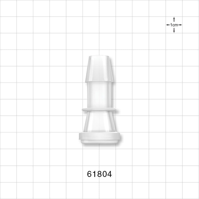 Sanitary Flange, Barbed, Natural, Pre-Attached Gasket - 0.5 inch/0.75 inch Mini; Fits 1/2 inch ID Tubing (0.5 inch, 12.7 mm) - 61804