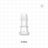 Sanitary Flange, Barbed, Natural, Pre-Attached Gasket - 0.5 inch/0.75 inch Mini; Fits 1/2 inch ID Tubing (0.5 inch, 12.7 mm) - 61804