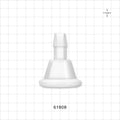 Sanitary Flange, Barbed, Natural, Pre-Attached Gasket - 1 inch/1.5 inch Standard; Fits 1/2 inch ID Tubing (0.5 inch, 12.7 mm) - 61808