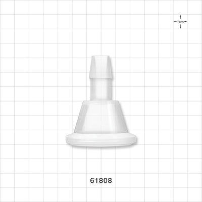 Sanitary Flange, Barbed, Natural, Pre-Attached Gasket - 1 inch/1.5 inch Standard; Fits 1/2 inch ID Tubing (0.5 inch, 12.7 mm) - 61808