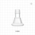 Sanitary Flange, Barbed, Natural, Pre-Attached Gasket - 1 inch/1.5 inch Standard; Fits 3/4 inch ID Tubing (0.75 inch, 19.05 mm) - 61809