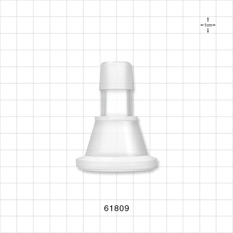 Sanitary Flange, Barbed, Natural, Pre-Attached Gasket - 1 inch/1.5 inch Standard; Fits 3/4 inch ID Tubing (0.75 inch, 19.05 mm) - 61809