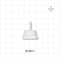 Sanitary Flange, Barbed, Natural - 0.5 inch/0.75 inch Mini, Fits 1/8 inch ID Tubing (0.125 inch, 3.18 mm) - 61811