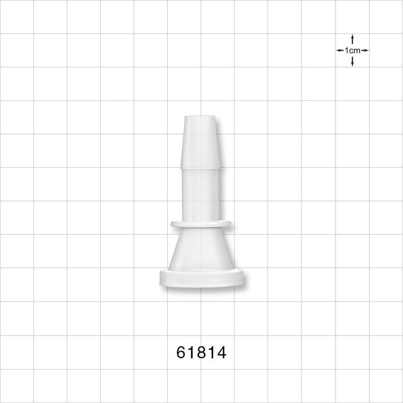 Sanitary Flange, Barbed, Natural - 0.5 inch/0.75 inch Mini; Fits 3/8 inch ID Tubing (0.375 inch, 9.53 mm) - 61814