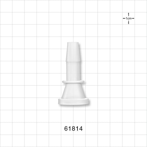 Sanitary Flange, Barbed, Natural - 0.5 inch/0.75 inch Mini; Fits 3/8 inch ID Tubing (0.375 inch, 9.53 mm) - 61814