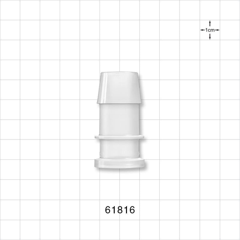 Sanitary Flange, Barbed, Natural - 0.5 inch/0.75 inch Mini; Fits 3/4 inch ID Tubing (0.75 inch, 19.05 mm) - 61816