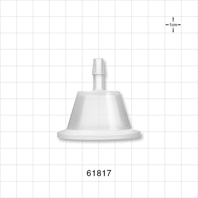 Sanitary Flange, Barbed, Natural - 1 inch/1.5 inch Standard; Fits 1/4 inch ID Tubing (0.875 inch, 22.23 mm) - 61817
