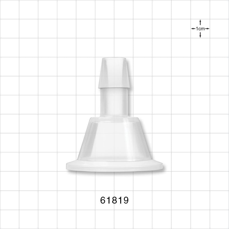 Sanitary Flange, Barbed, Natural - 1 inch/1.5 inch Standard; Fits 1/2 inch ID Tubing (0.5 inch, 12.7 mm) - 61819