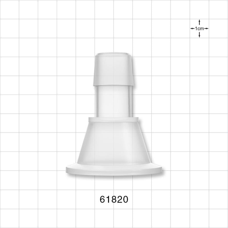 Sanitary Flange, Barbed, Natural - 1 inch/1.5 inch Standard; Fits 3/4 inch ID Tubing (0.75 inch, 19.05 mm) - 61820