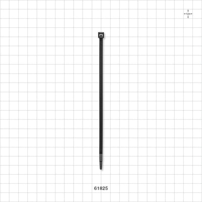 General Purpose Non-Reopening Cable Tie, Black 100/Bag - 5.84 inch (148 mm); 178N (40 lbs) Breaking Strength - 61825