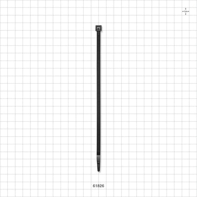 General Purpose Non-Reopening Cable Tie, Black 100/Bag - 7.56 inch (192 mm); 222N (50 lbs) Breaking Strength - 61826