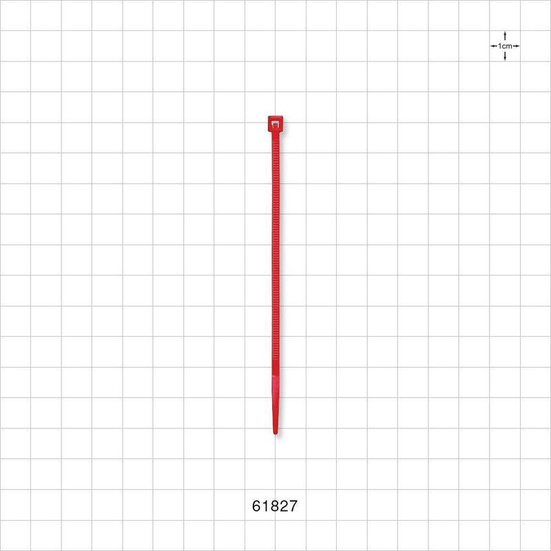 General Purpose Non-Reopening Cable Tie, Red 100/Bag - 4.125 inch (105 mm); 80N (18 lbs) Breaking Strength - 61827