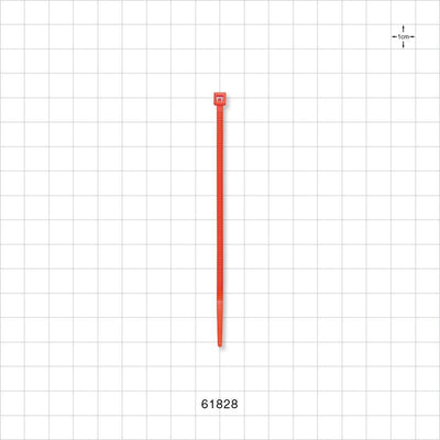General Purpose Non-Reopening Cable Tie, Orange 100/Bag - 4.125 inch (105 mm); 80N (18 lbs) Breaking Strength - 61828