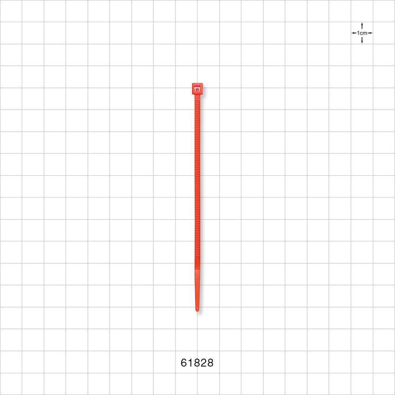 General Purpose Non-Reopening Cable Tie, Orange 100/Bag - 4.125 inch (105 mm); 80N (18 lbs) Breaking Strength - 61828