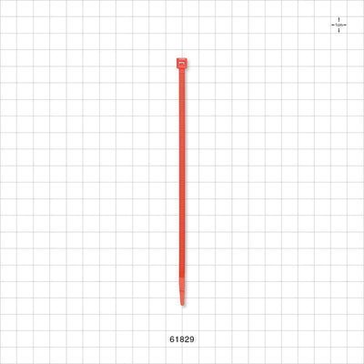 General Purpose Non-Reopening Cable Tie, Orange 100/Bag - 5.84 inch (148 mm); 178N (40 lbs) Breaking Strength - 61829