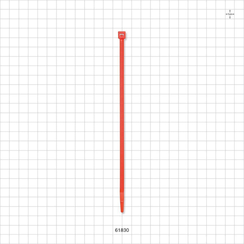General Purpose Non-Reopening Cable Tie, Orange 100/Bag - 7.56 inch (192 mm); 222N (50 lbs) Breaking Strength - 61830