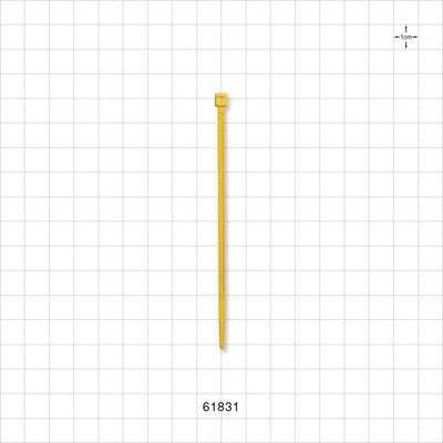General Purpose Non-Reopening Cable Tie, Yellow 100/Bag - 4.125 inch (105 mm); 80N (18 lbs) Breaking Strength - 61831