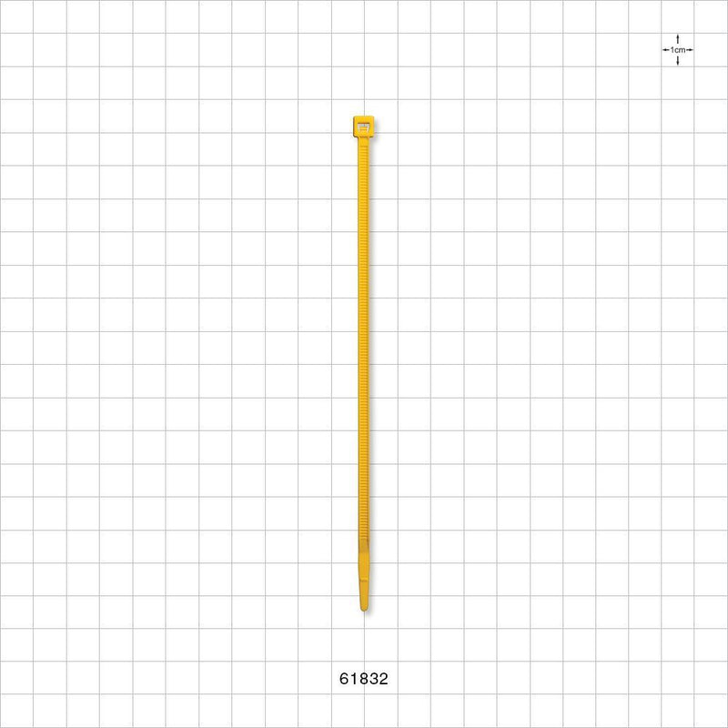 General Purpose Non-Reopening Cable Tie, Yellow 100/Bag - 5.84 inch (148 mm); 178N (40 lbs) Breaking Strength - 61832
