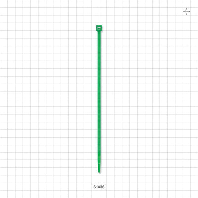 General Purpose Non-Reopening Cable Tie, Green 100/Bag - 7.56 inch (192 mm); 222N (50 lbs) Breaking Strength - 61836