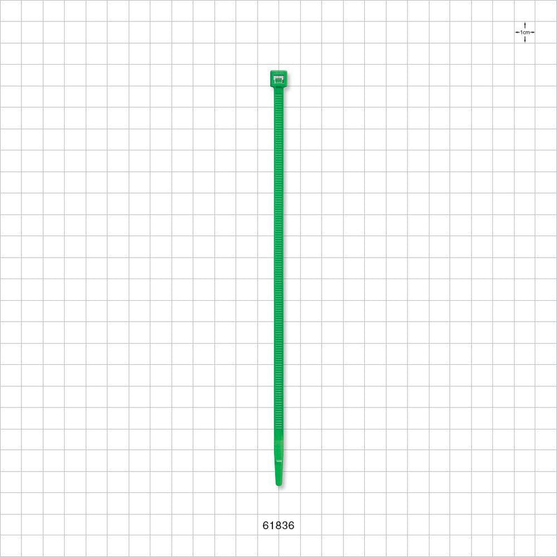 General Purpose Non-Reopening Cable Tie, Green 100/Bag - 7.56 inch (192 mm); 222N (50 lbs) Breaking Strength - 61836