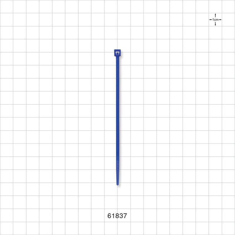 General Purpose Non-Reopening Cable Tie, Blue 100/Bag - 4.125 inch (105 mm); 80N (18 lbs) Breaking Strength - 61837