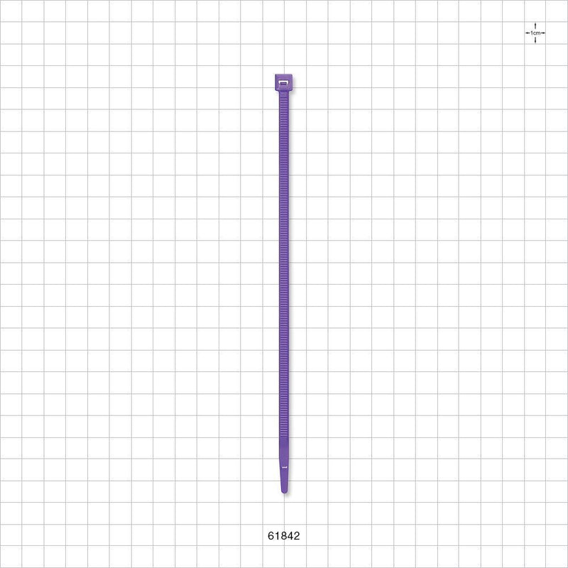 General Purpose Non-Reopening Cable Tie, Purple 100/Bag - 7.56 inch (192 mm); 222N (50 lbs) Breaking Strength - 61842