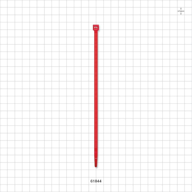 General Purpose Non-Reopening Cable Tie, Red 100/Bag - 7.56 inch (192 mm); 222N (50 lbs) Breaking Strength - 61844