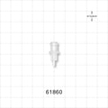 Panel Mount, Female Luer Lock, Barbed, Natural - 1/4-28 UNF Thread; Fits 1/16 inch ID Tubing (0.063 inch, 1.59 mm) - 61860