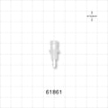 Panel Mount, Female Luer Lock, Barbed, Natural - 1/4-28 UNF Thread; Fits 3/32 inch ID Tubing (0.094 inch, 2.38 mm) - 61861