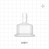 Sanitary Flange, Barbed, Natural - 1 inch/1.5 inch Standard; Fits 3/8 inch ID Tubing (0.375 inch, 9.53 mm) - 61871