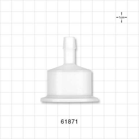 Sanitary Flange, Barbed, Natural - 1 inch/1.5 inch Standard; Fits 3/8 inch ID Tubing (0.375 inch, 9.53 mm) - 61871