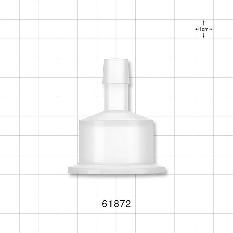 Sanitary Flange, Barbed, Natural - 1 inch/1.5 inch Standard; Fits 1/2 inch ID Tubing (0.5 inch, 12.7 mm) - 61872