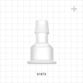 Sanitary Flange, Barbed, Natural - 1 inch/1.5 inch Standard; Fits 3/4 inch ID Tubing (0.75 inch, 19.05 mm) - 61873